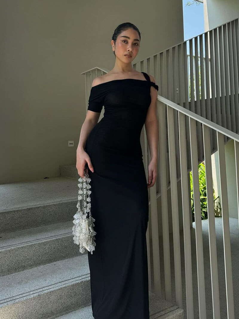Kylie Bükülmüş Maxi Elbise