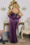 Calanthe Maxi Elbise -Mor