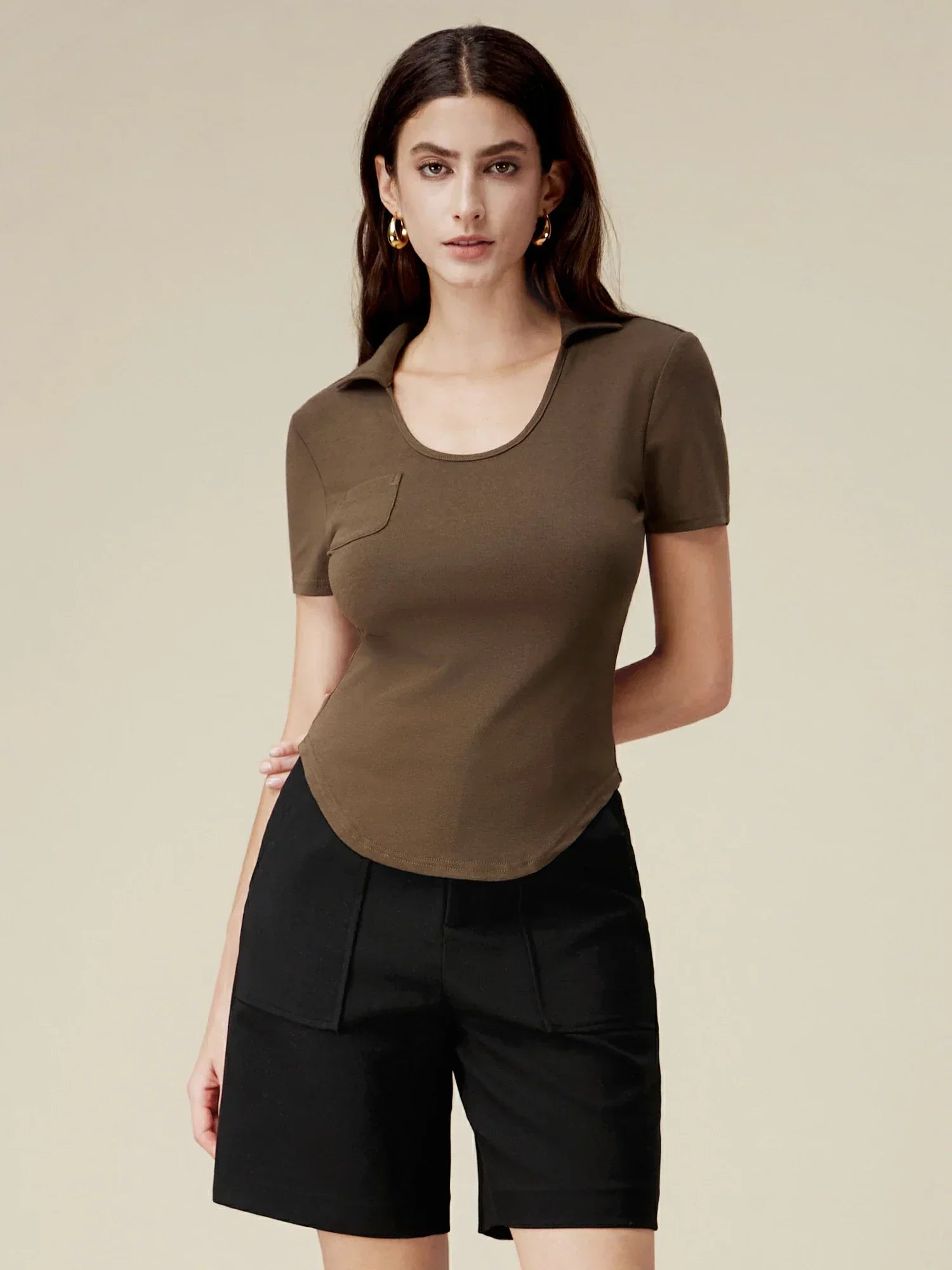 Pamuklu Slim Fit Kaburga Örgü Üst