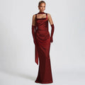Calanthe Maxi Elbise -Bordo