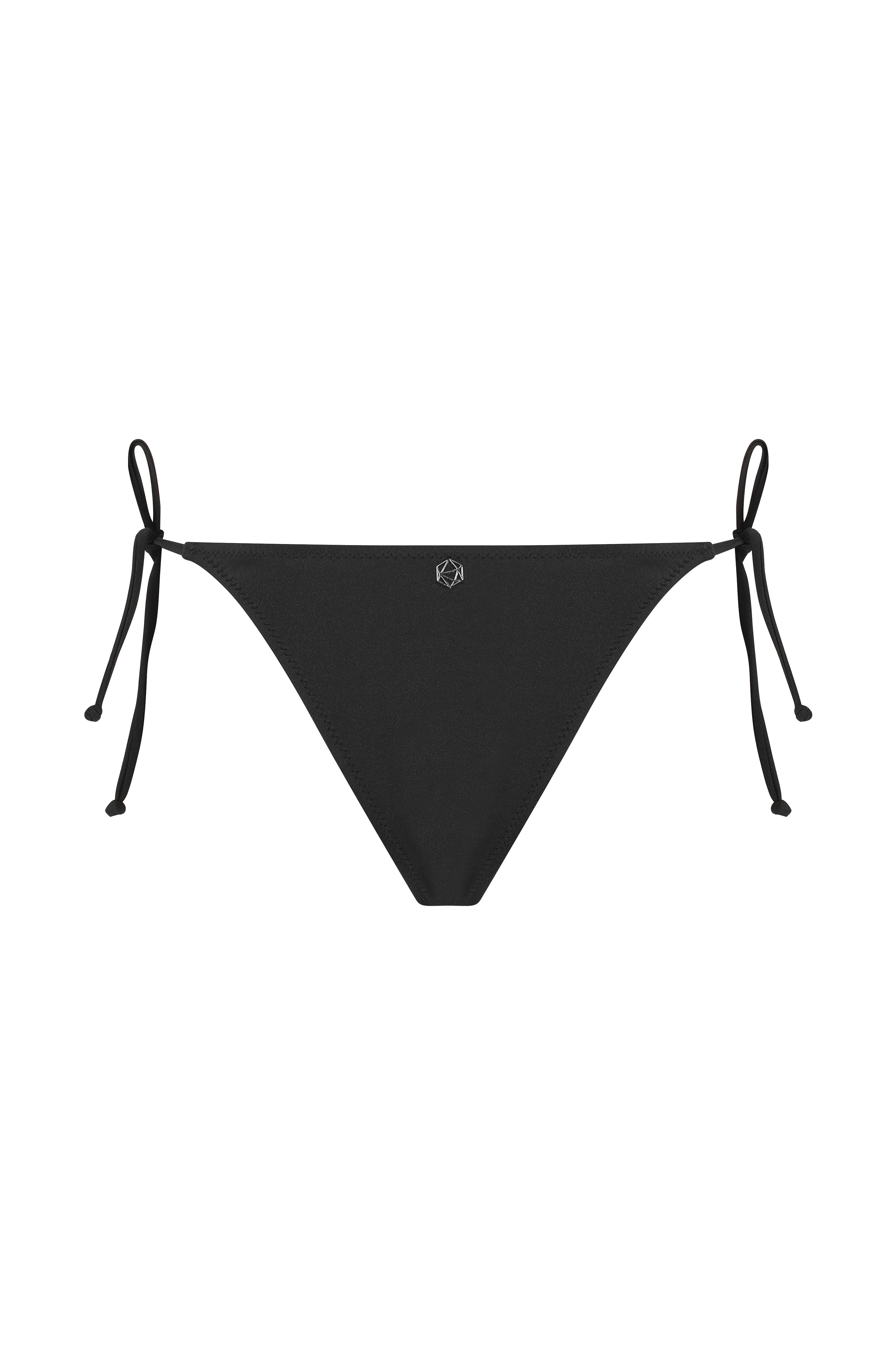 Della Ayarlanabilir Yandan Bağlamalı Bikini Altı Jet Black