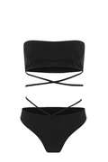 It's Gonna Be May Belden Bağlamalı Straplez Bikini Takımı Siyah