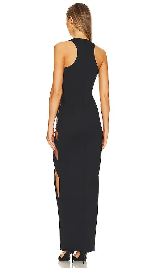 Yarasa Yaka Cut-Out Midi Elbise