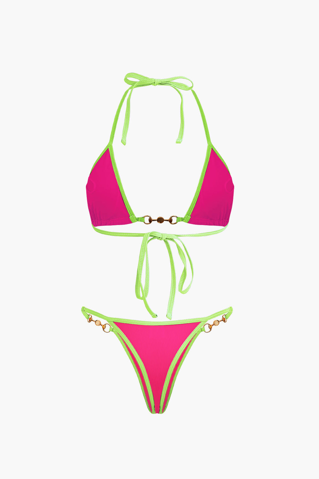 İnci Detaylı Halter Yaka 2 Parça Bikini Takımı