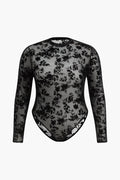 Shapewear  Büyük Beden Çiçekli Bodysuit