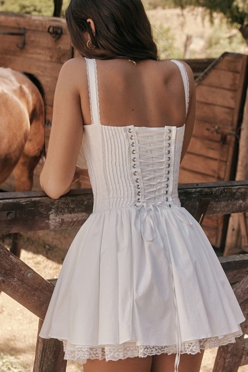 Agnes Dantelli Korse Mini Puf Elbise