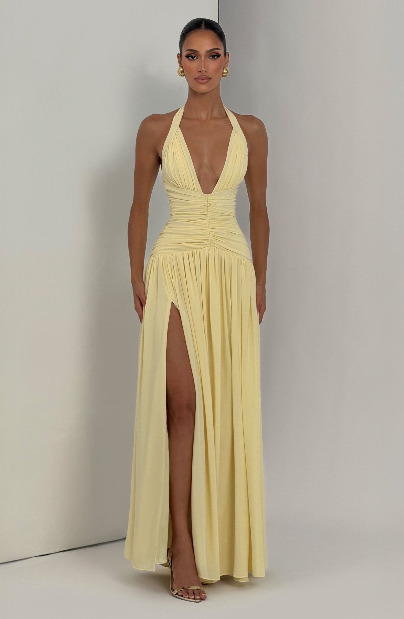 Amaris Maxi Elbise - Limon