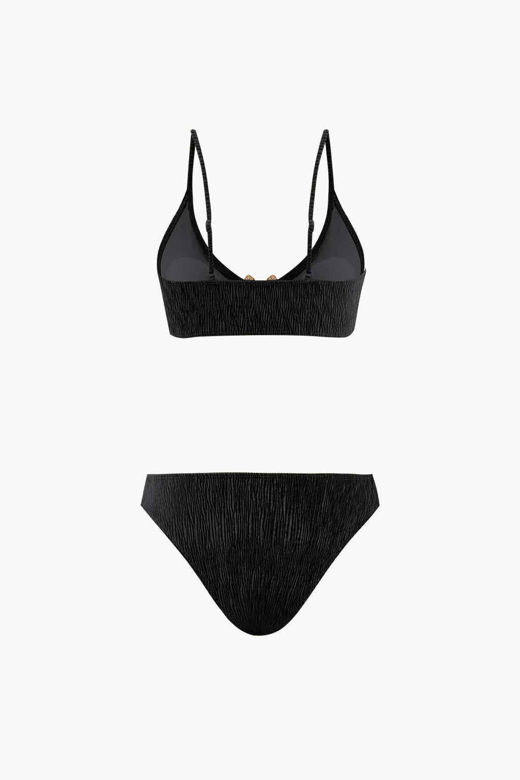 Kadife Dokulu Bikini ve Mayo Eteği Pareo Takım