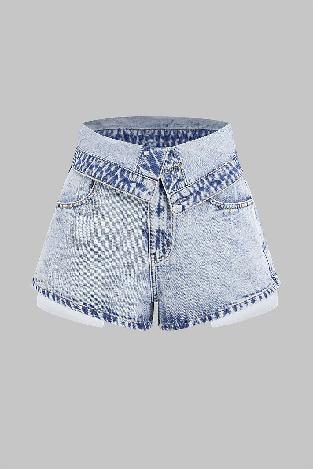 Denim Yüksek Bel Şort