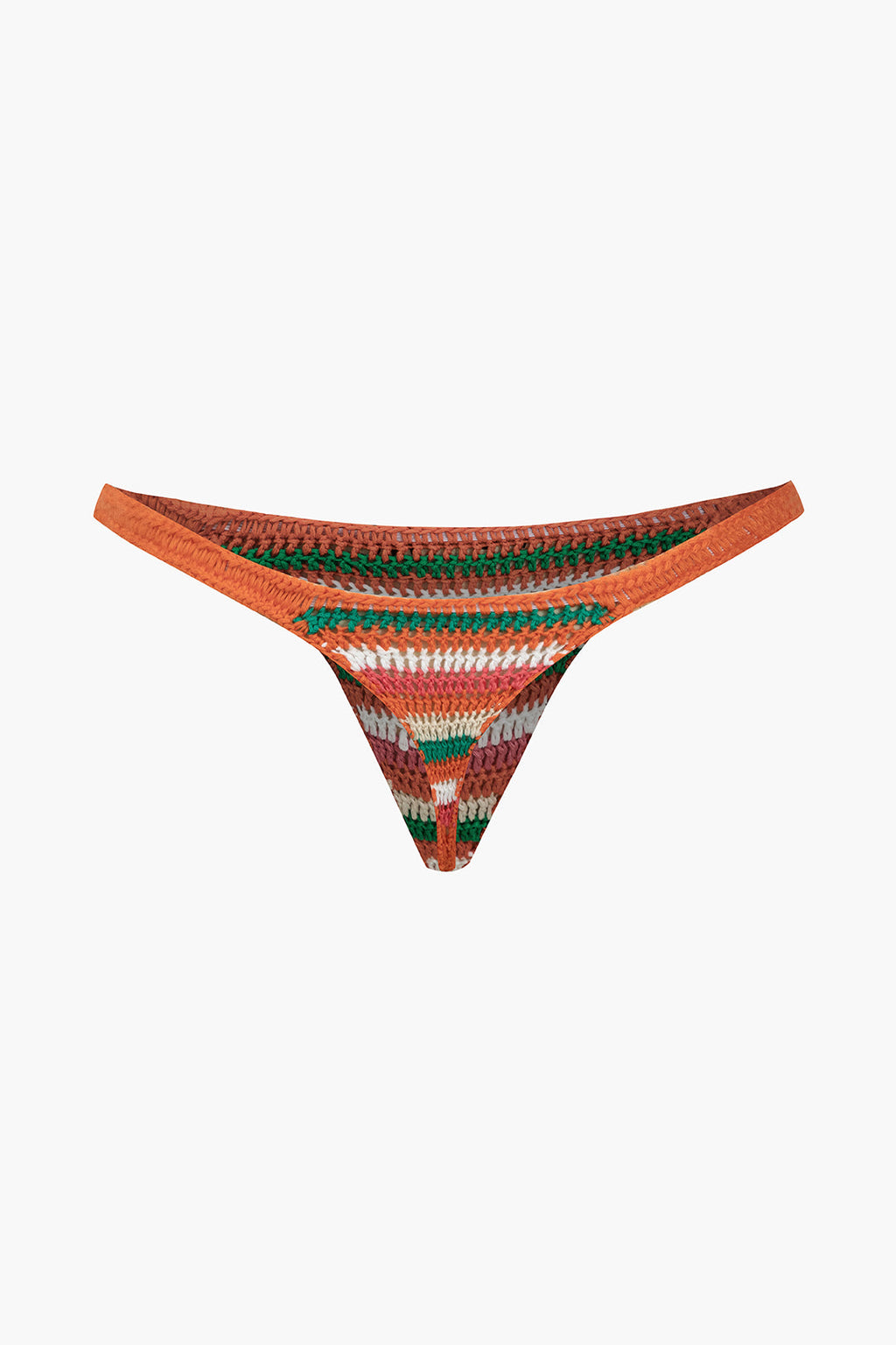 Gökkuşağı Desenli Şeritli Tığ İşi Bikini Takımı
