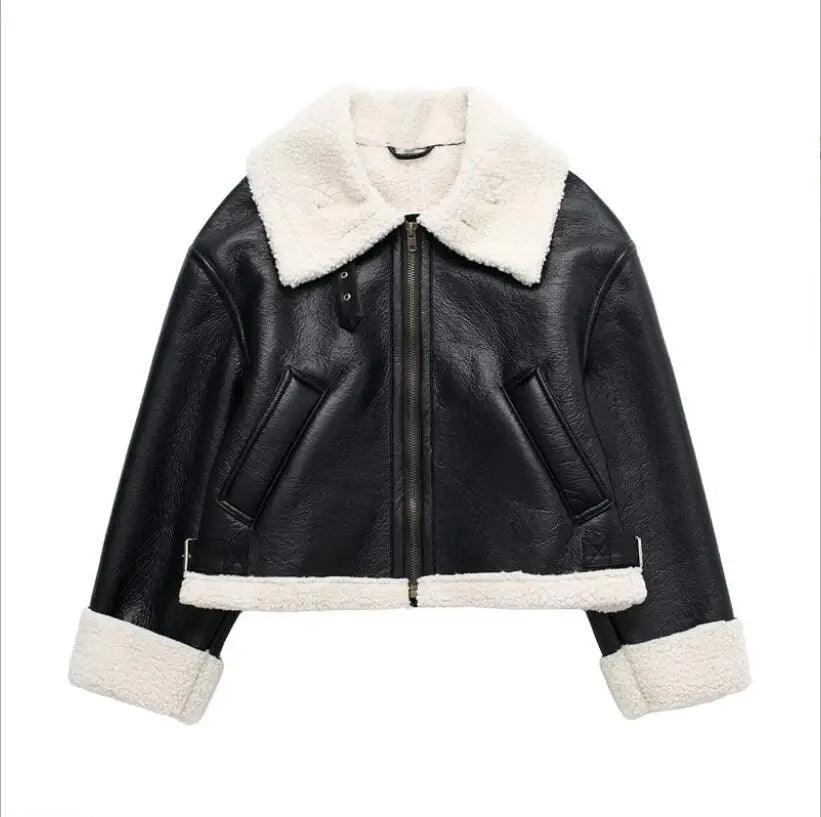 Kürklü Aviator Deri Ceket