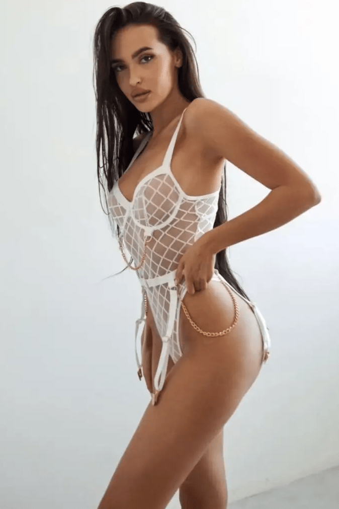 WILD Dantel Body Beyaz Altın Detaylı