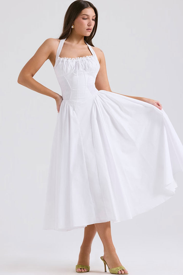 Boho Chic Damla Bel Tatil Midi Elbise