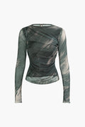 Batik Dantelli File Uzun Kollu top