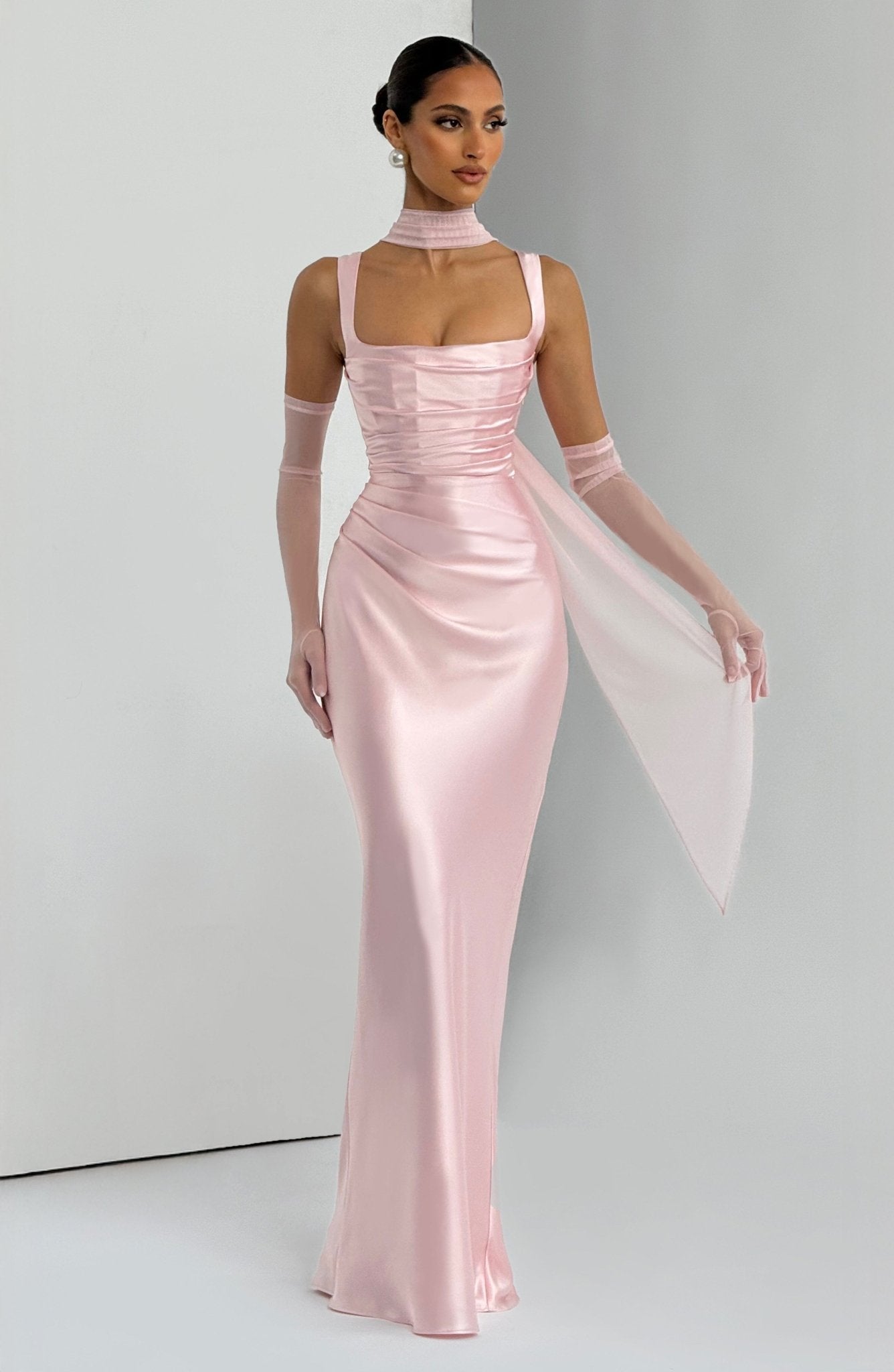 Calanthe Maxi Elbise - Allık