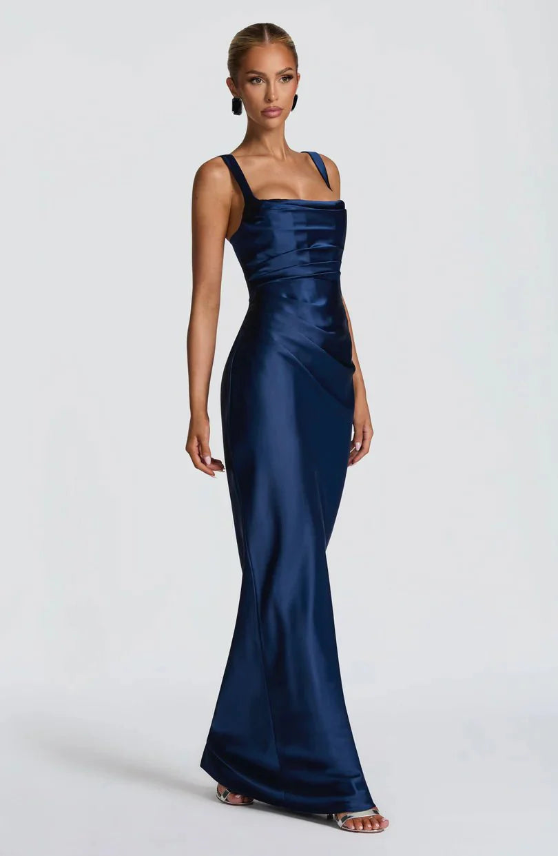 Calanthe Maxi Elbise - Lacivert
