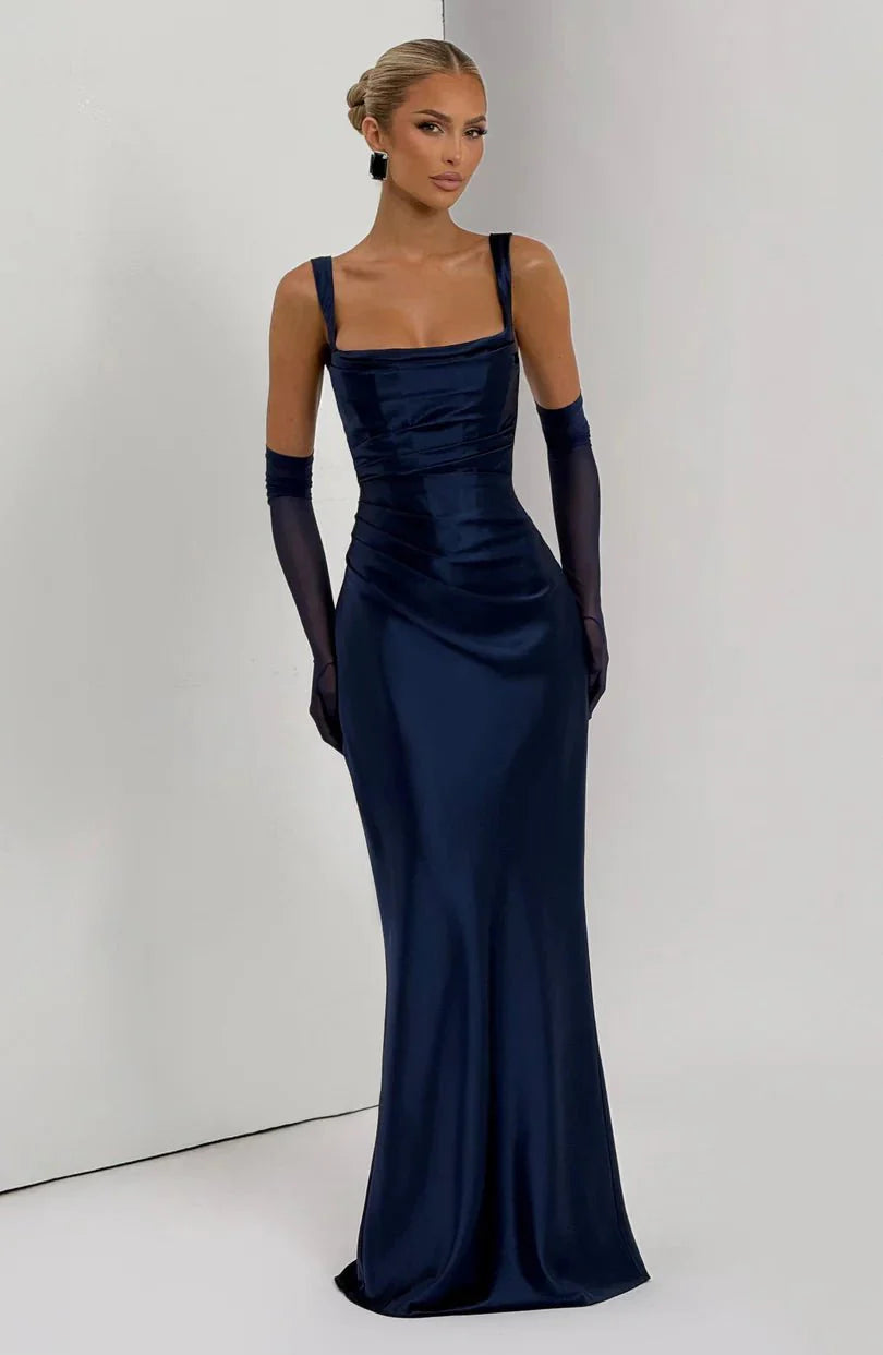 Calanthe Maxi Elbise - Lacivert
