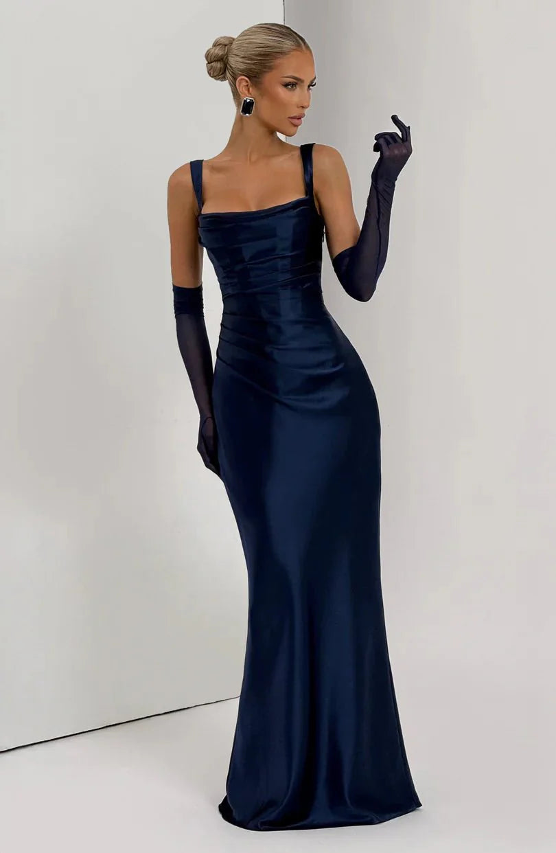 Calanthe Maxi Elbise - Lacivert