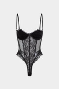 Dantel Sırt Açık Bustiyer Korsaj Askılı Bodysuit