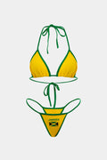 Nakışlı Kontrast Bikini Takımı