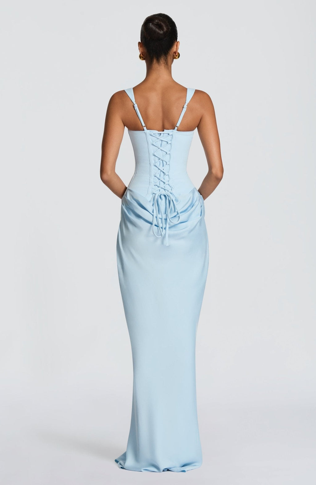 Cornelia Maxi Elbise - Bebek Mavisi