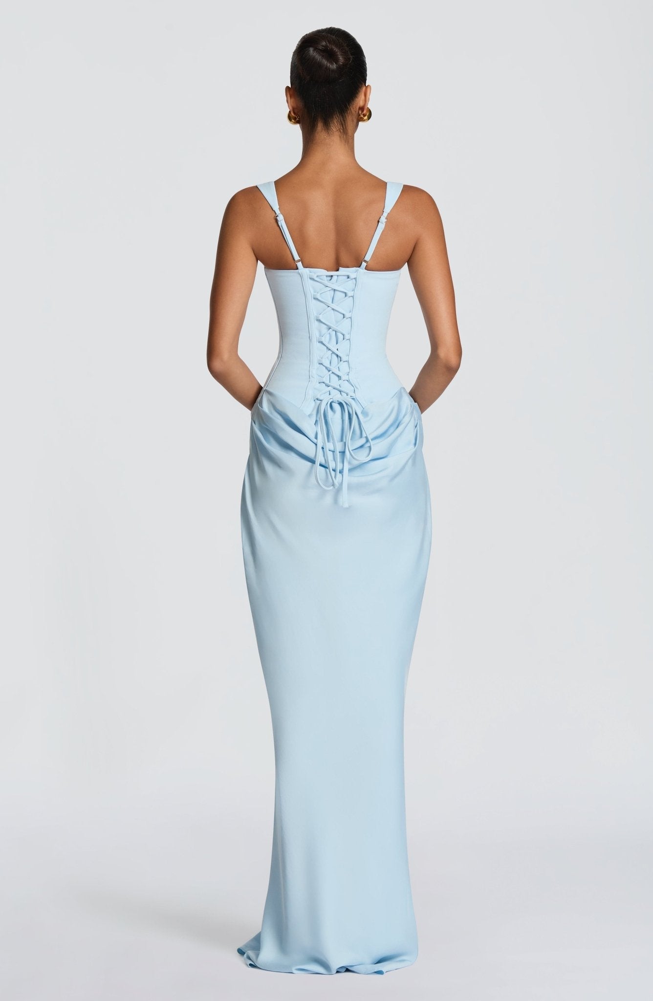 Cornelia Maxi Elbise - Bebek Mavisi