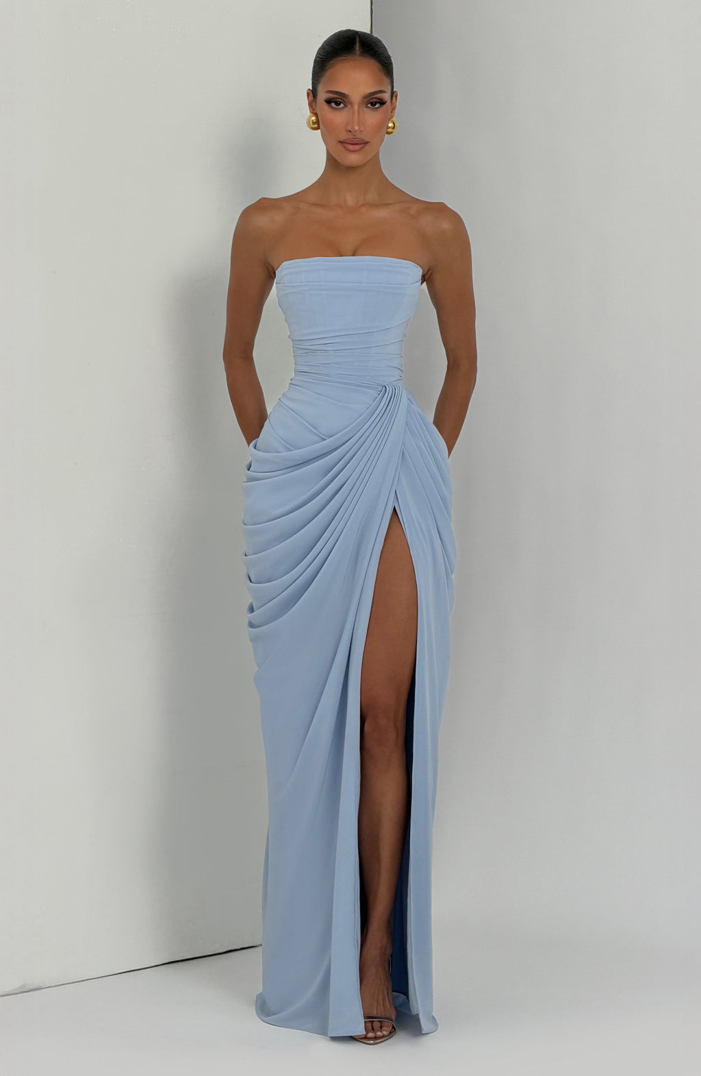 Cyra Maxi Elbise - Buzul Mavisi