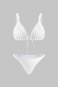 Büzgülü Bağlamalı Sırt Dekolteli Bikini Takımı
