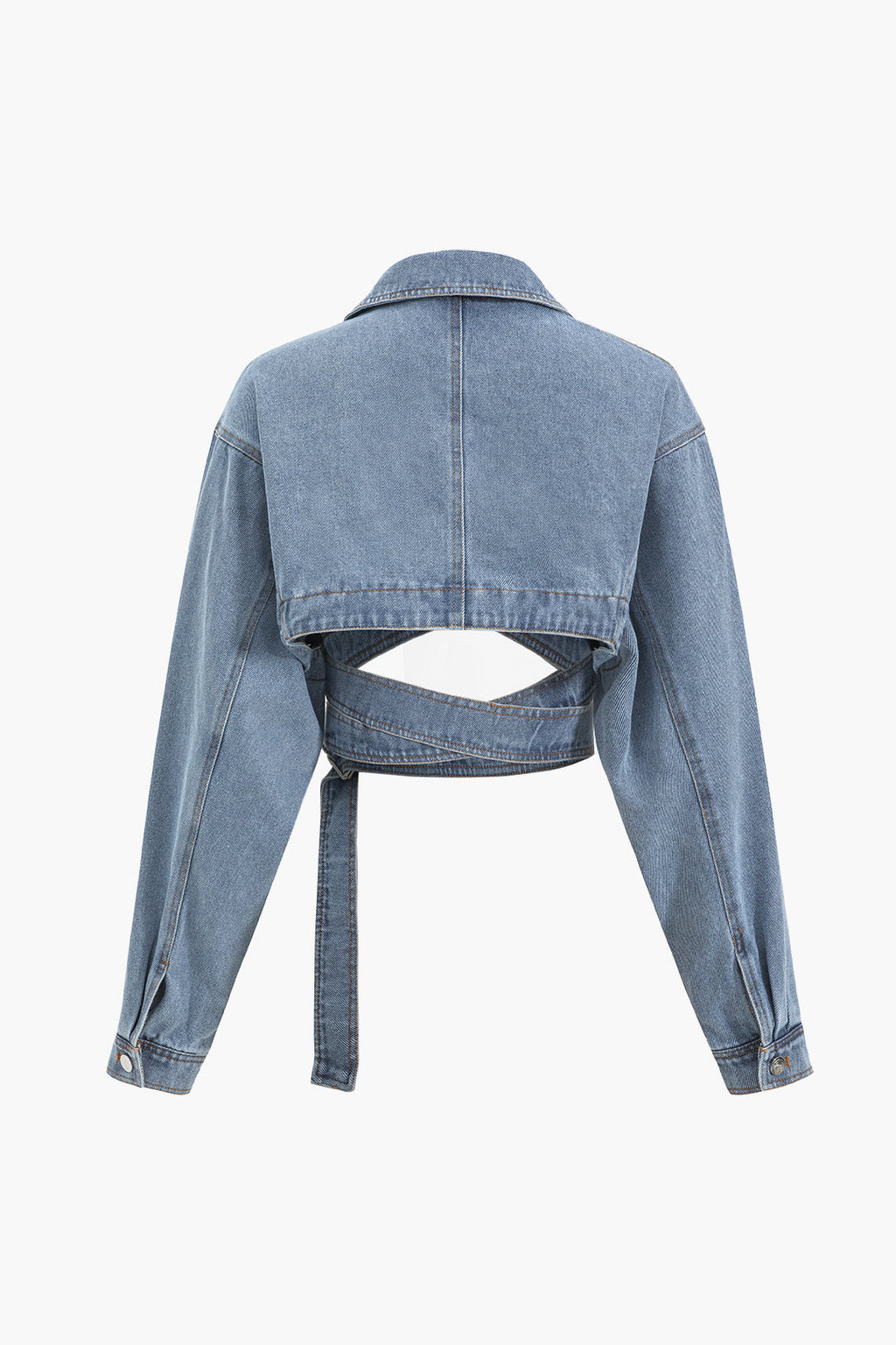 Denim Çapraz Kemerli Dış Giyim