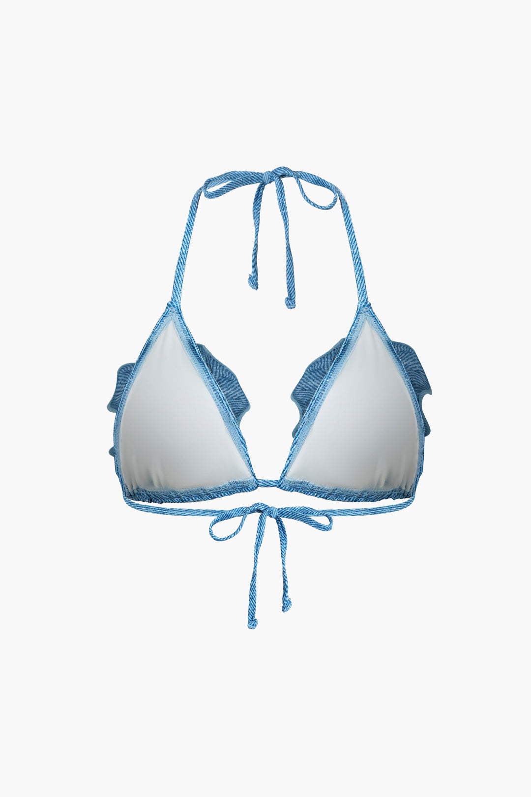 3D Çiçekli Kot Askılı Bikini Takımı