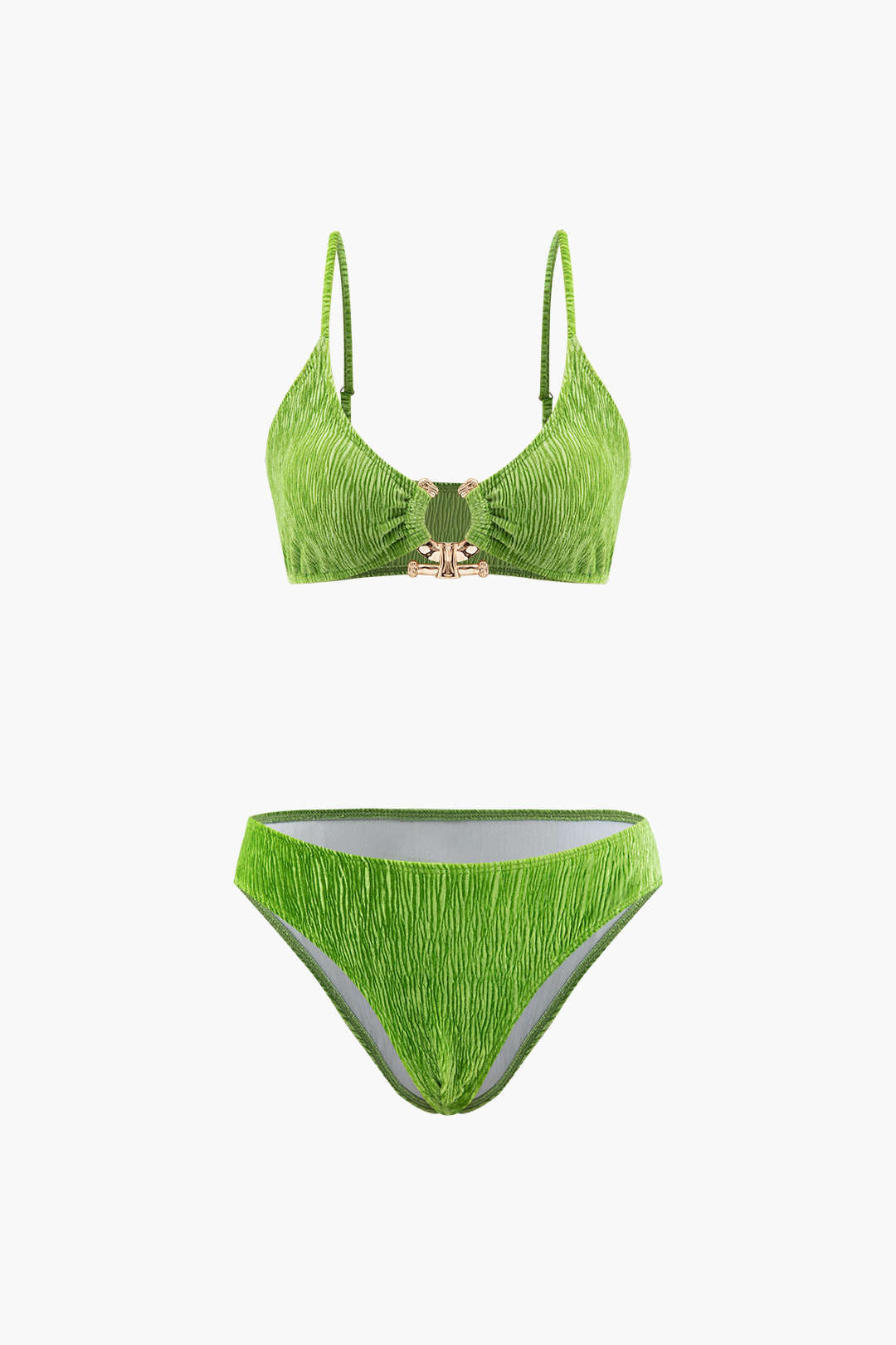 Kadife Dokulu Bikini ve Mayo Eteği Pareo Takım