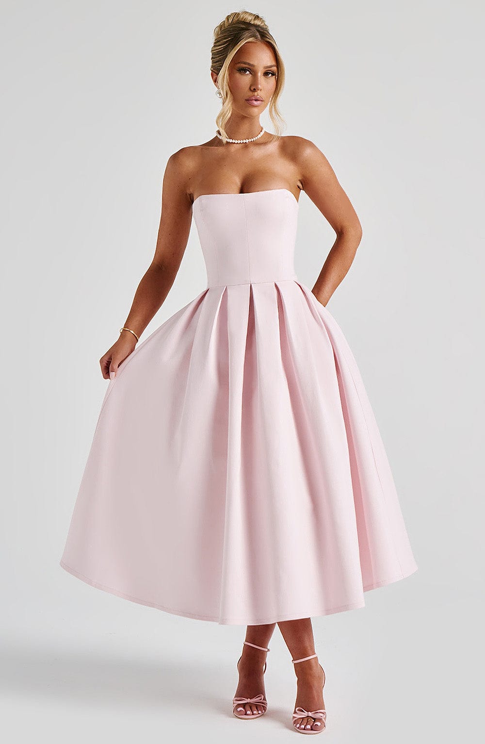 Edith Midi Elbise - Pembe