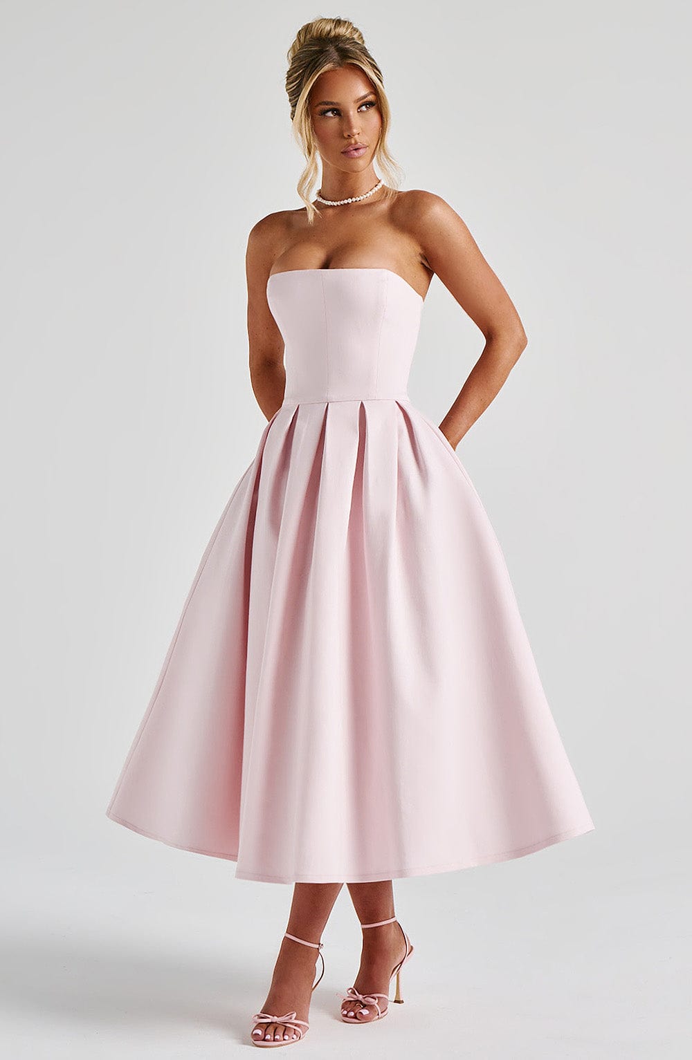Edith Midi Elbise - Pembe