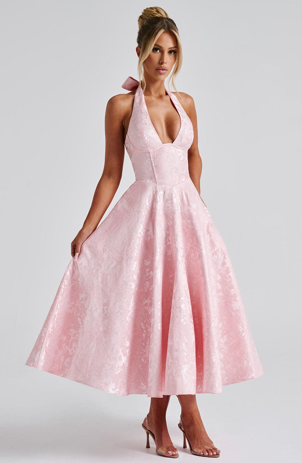 Effie Midi Elbise - Pembe