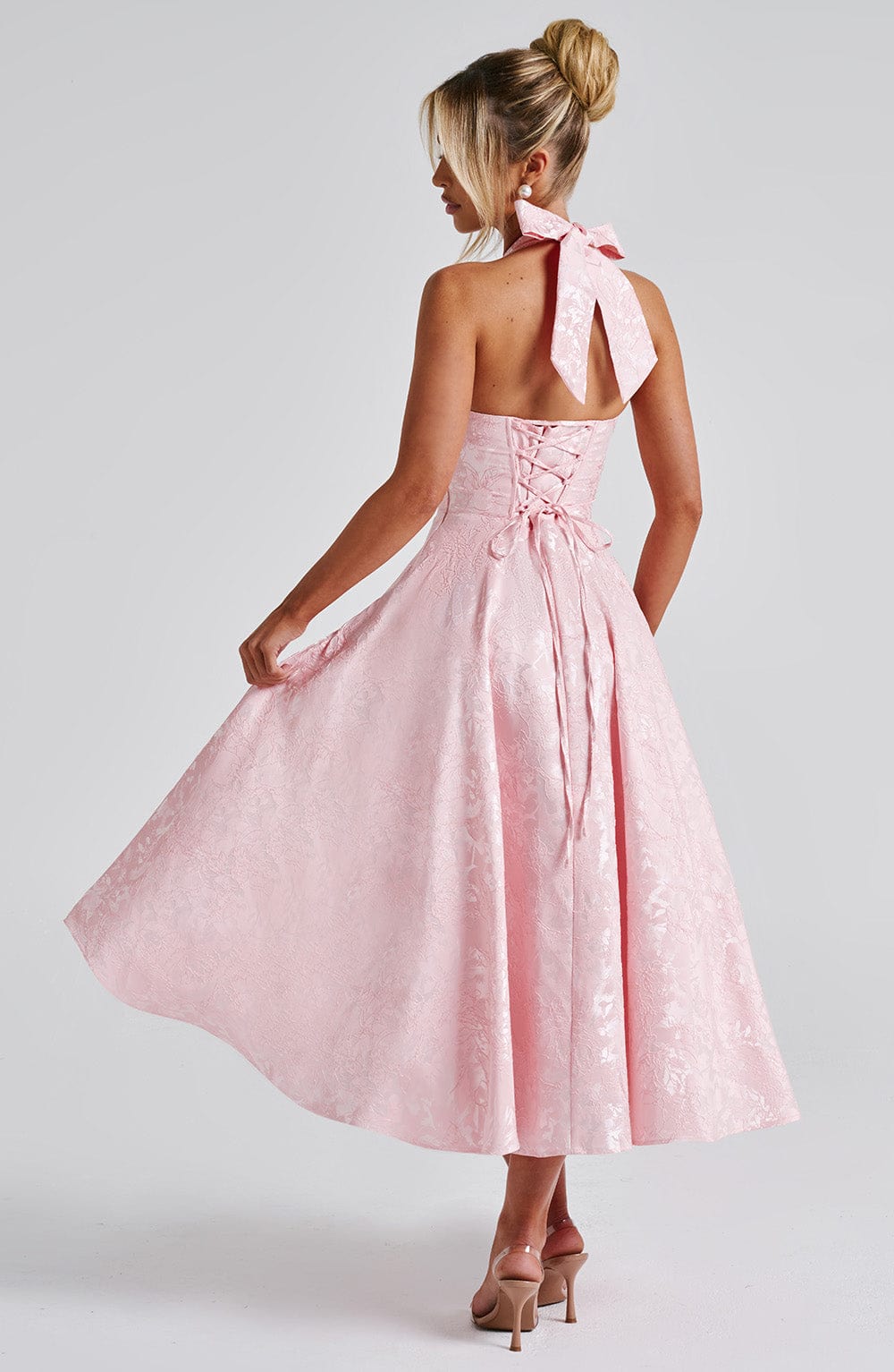 Effie Midi Elbise - Pembe
