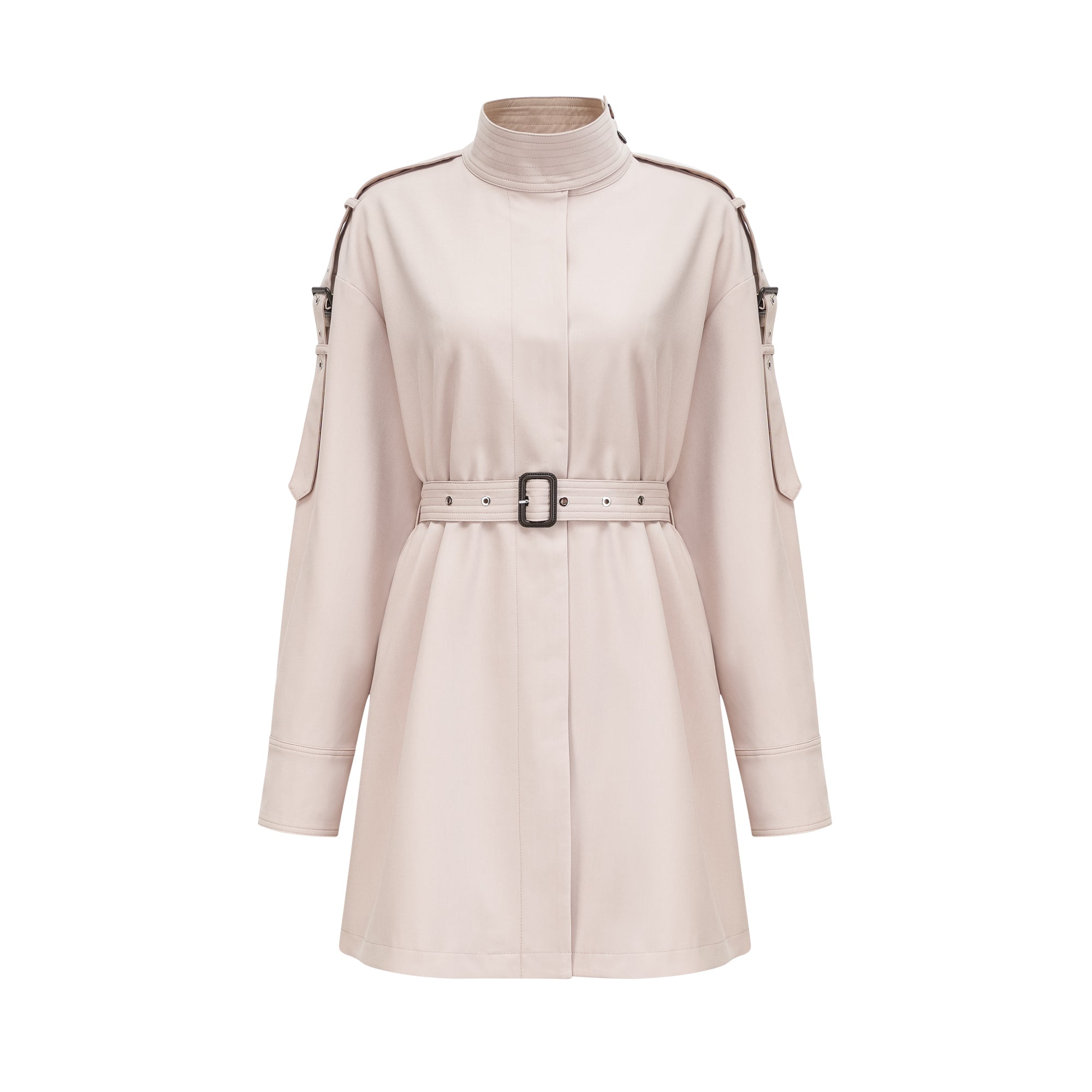Éliane Beyaz Kuşaklı Trençkot