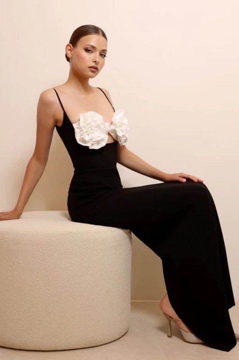 Emily Çiçekli Bandaj Maxi Slip Elbise