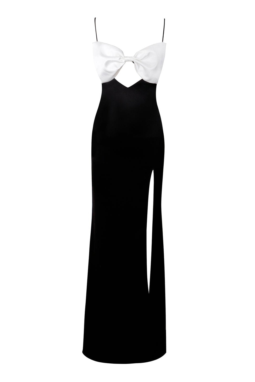 Erica Dekolteli Fiyonklu Maxi Slip Elbise