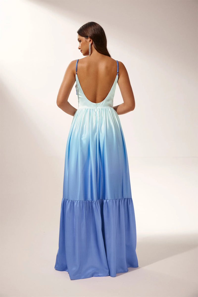Ethel Dekolteli Degrade Maxi Slip Elbise