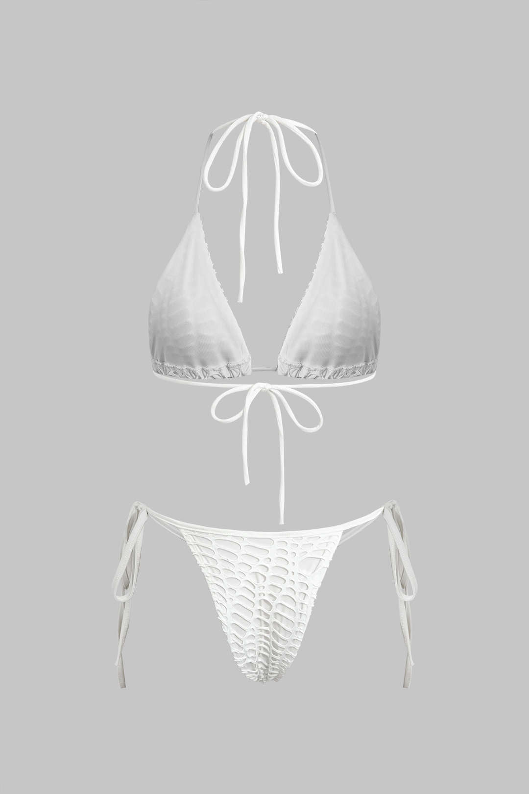 Halter Yaka Bikini ve Mayo Eteği Pareo Takımı