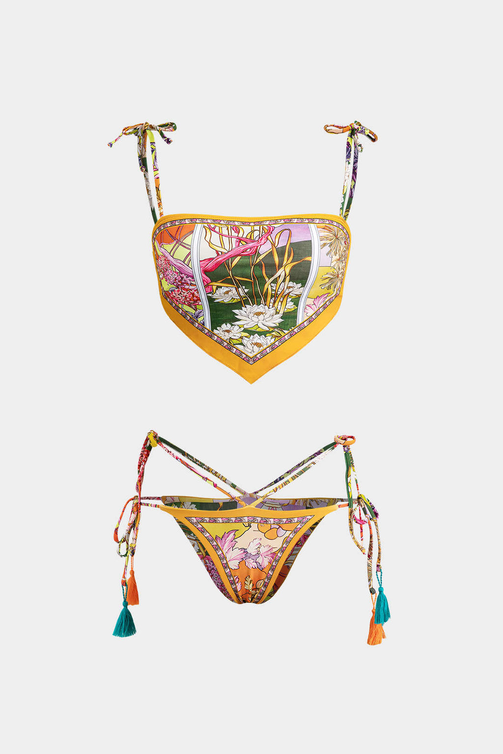 Çiçek Desenli Bikini Takımı