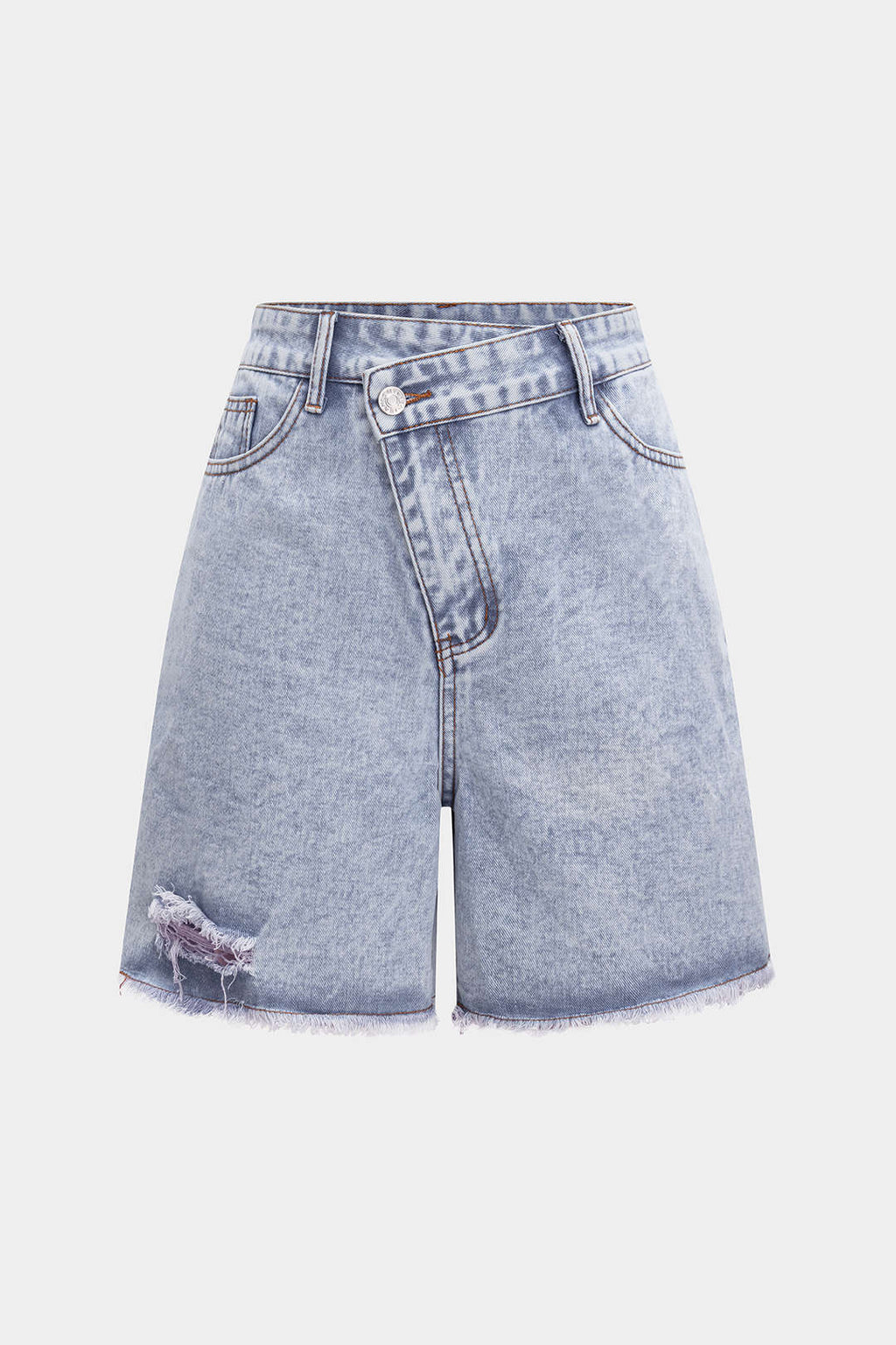Denim Yüksek Bel Şort
