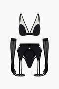 Şeffaf Lingerie Garter Seti ve Mesh Eldiven