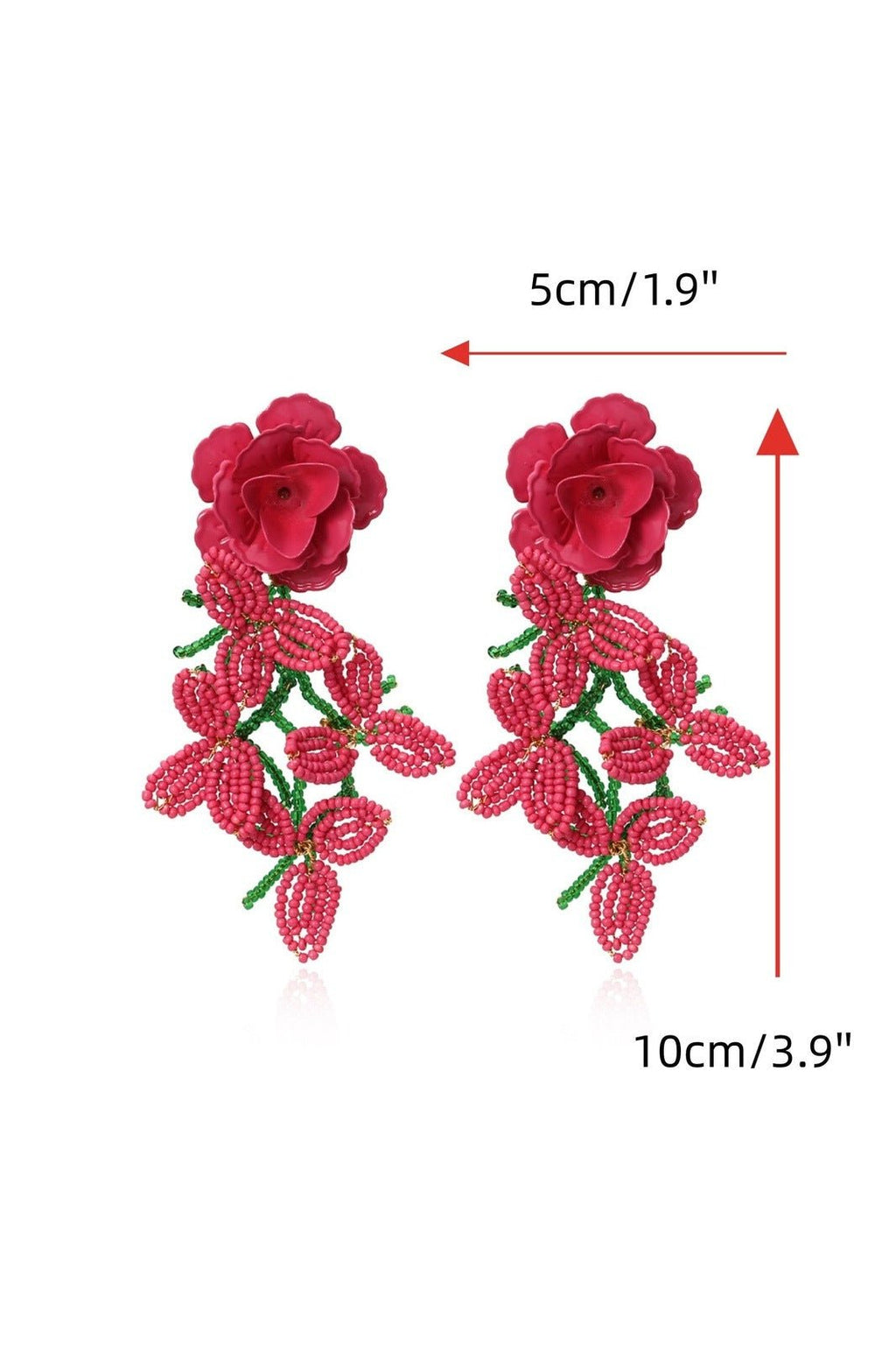 Çiçek Petal Boncuklu Püskül Küpe