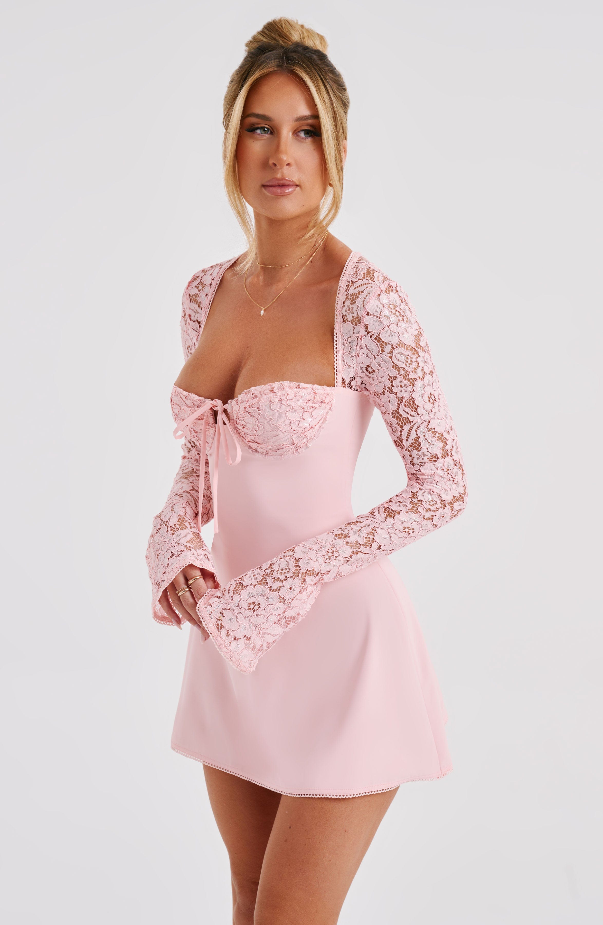 Jacinta Mini Elbise - Pembe
