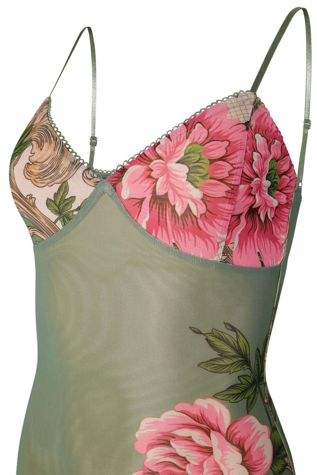 Patti Baskılı Bodycon Slip Maxi Elbise