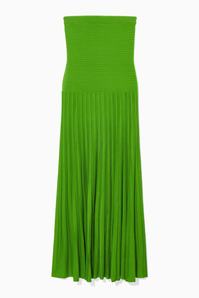 Madeline Straplez Pileli Maxi Elbise