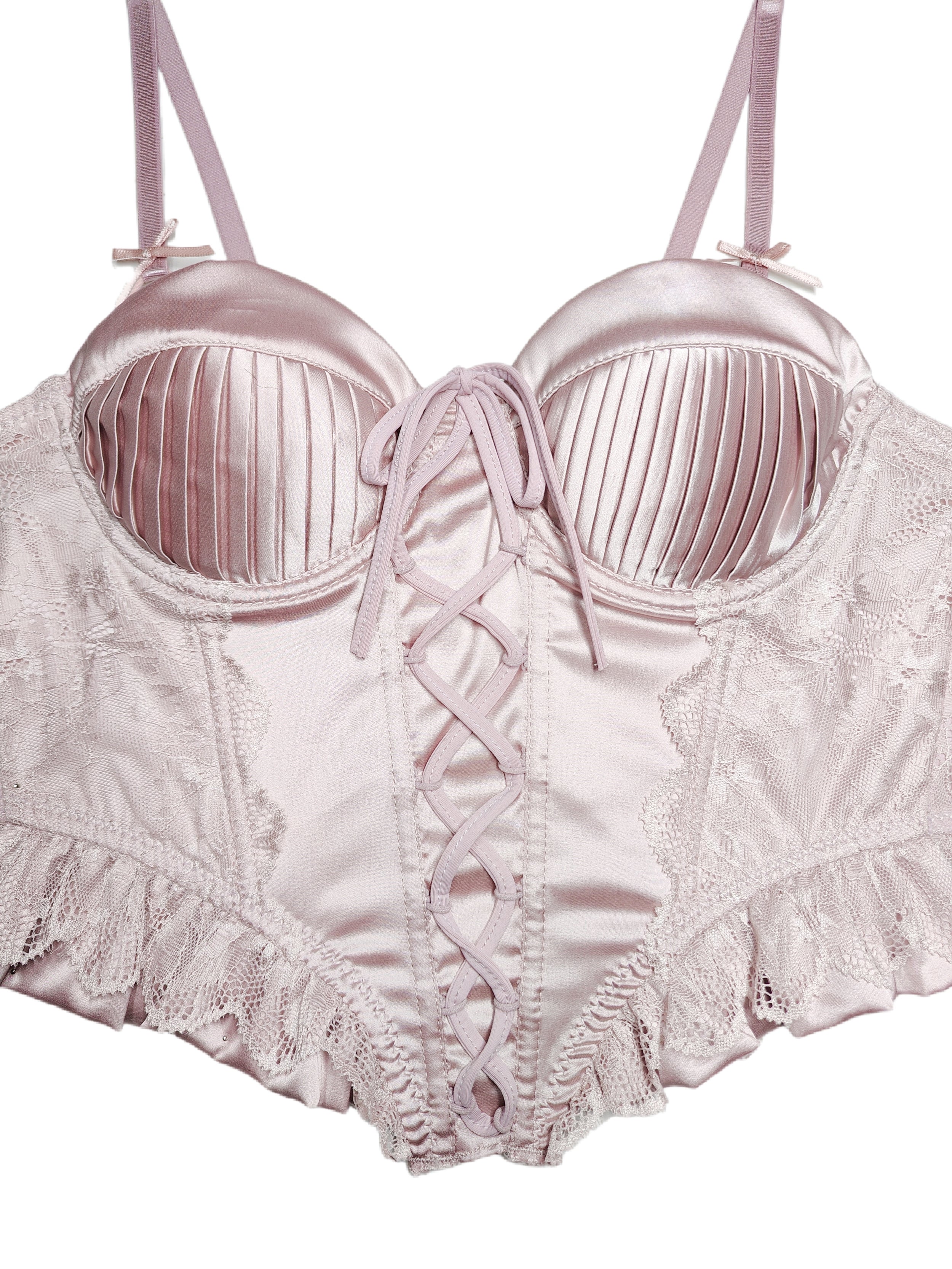 Fransız Kort Stili Saten Korse Bra ®