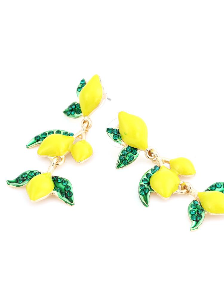 Limon Ağacı Pırlanta Damla Küpe