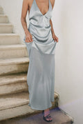 Lorna V Yaka Splice Slip Maxi Elbise